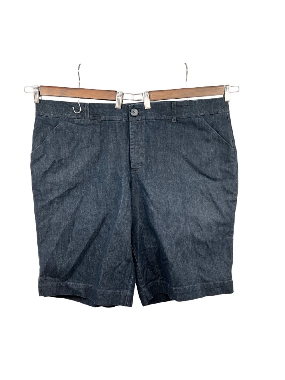 CJ Banks Womens Denim Bermuda Short High Rise Blue Size 24W